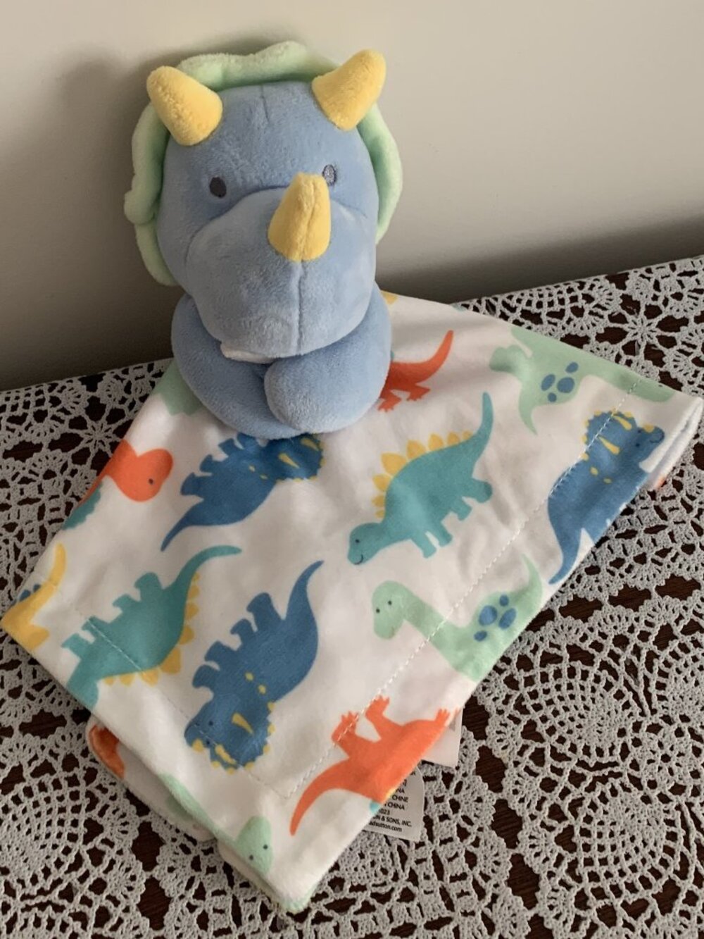 Baby Essentials Dinaosaur Lovey Security Blanket Baby Blankie Soothing 13 Inch